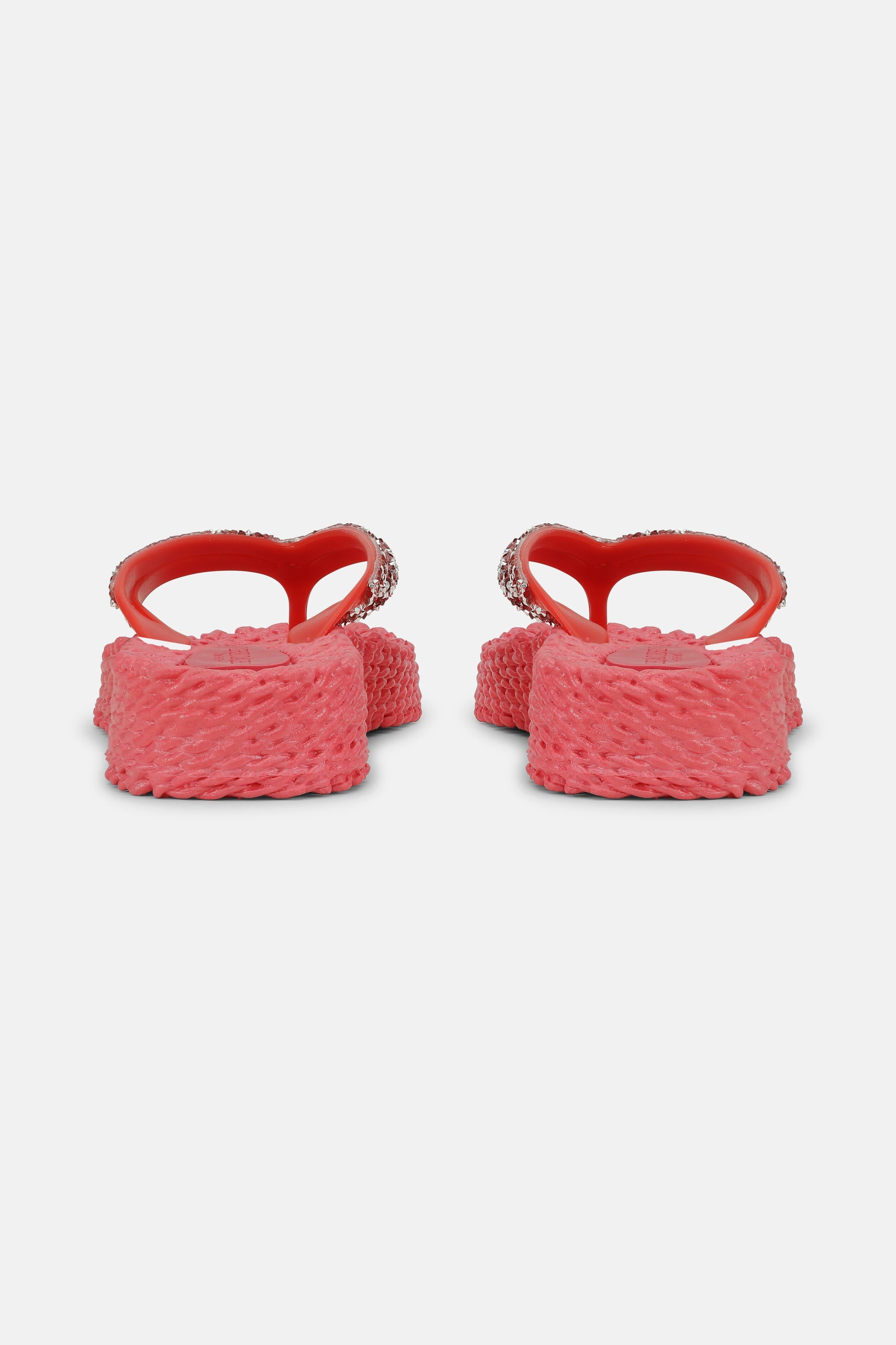 Platform Flip-flops Glittersten - Raspberry